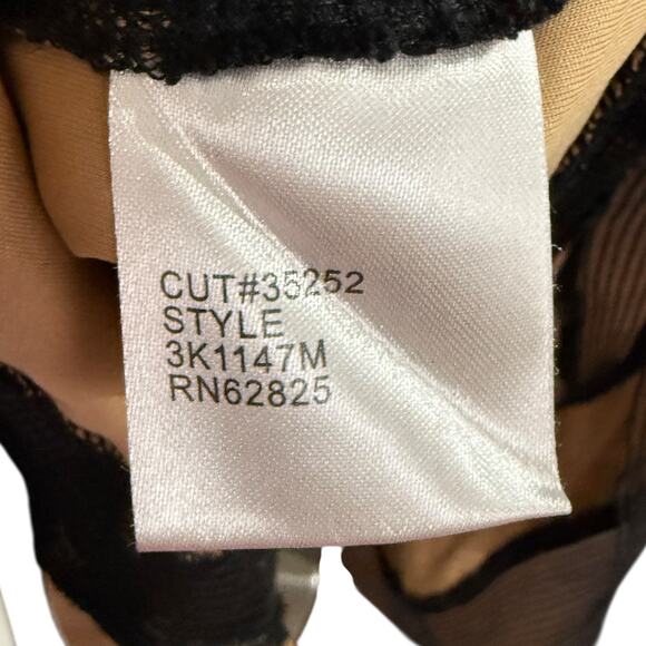 Tadashi Shoji Size 10 A-Line Midi Dress Black Corded Embroidery Tulle Overlay - Picture 8 of 10